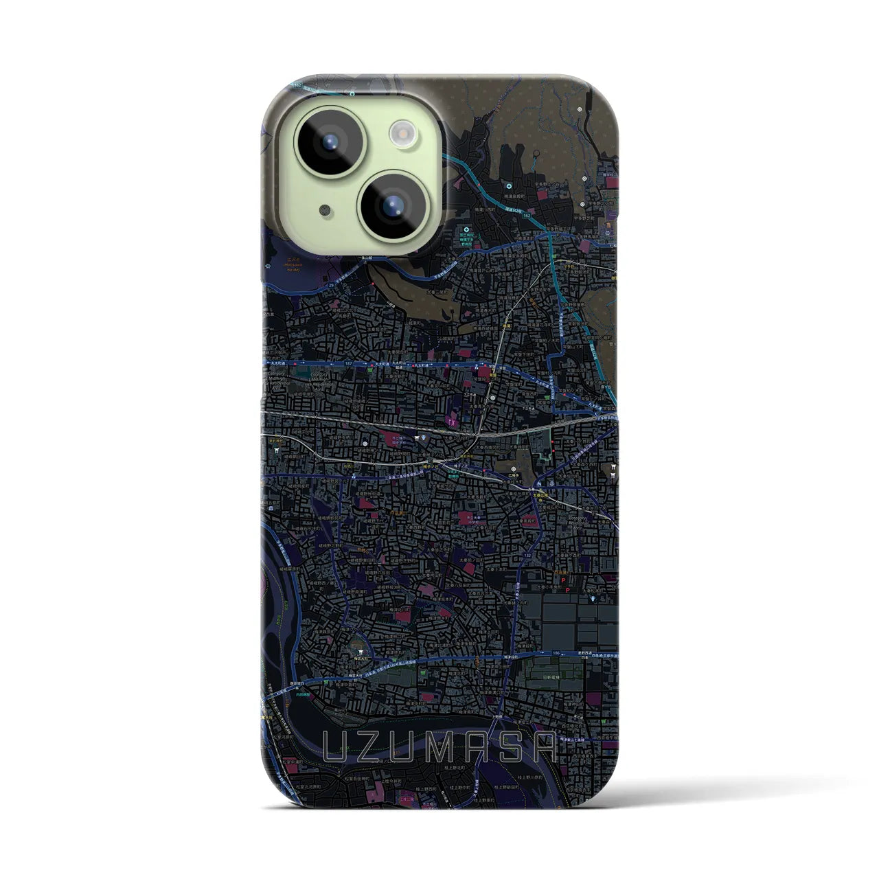 【太秦(京都府)】地図柄iPhoneケース(バックカバータイプ)