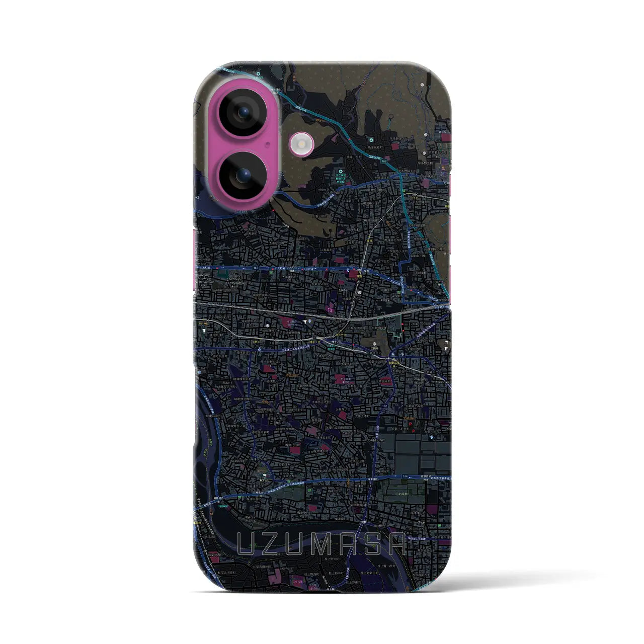 【太秦(京都府)】地図柄iPhoneケース(バックカバータイプ)