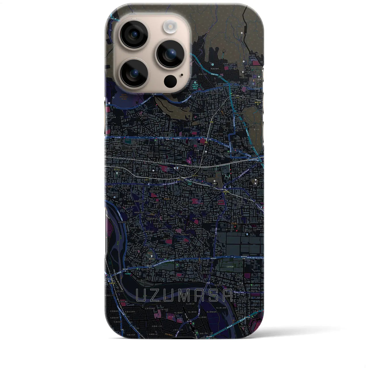 【太秦(京都府)】地図柄iPhoneケース(バックカバータイプ)