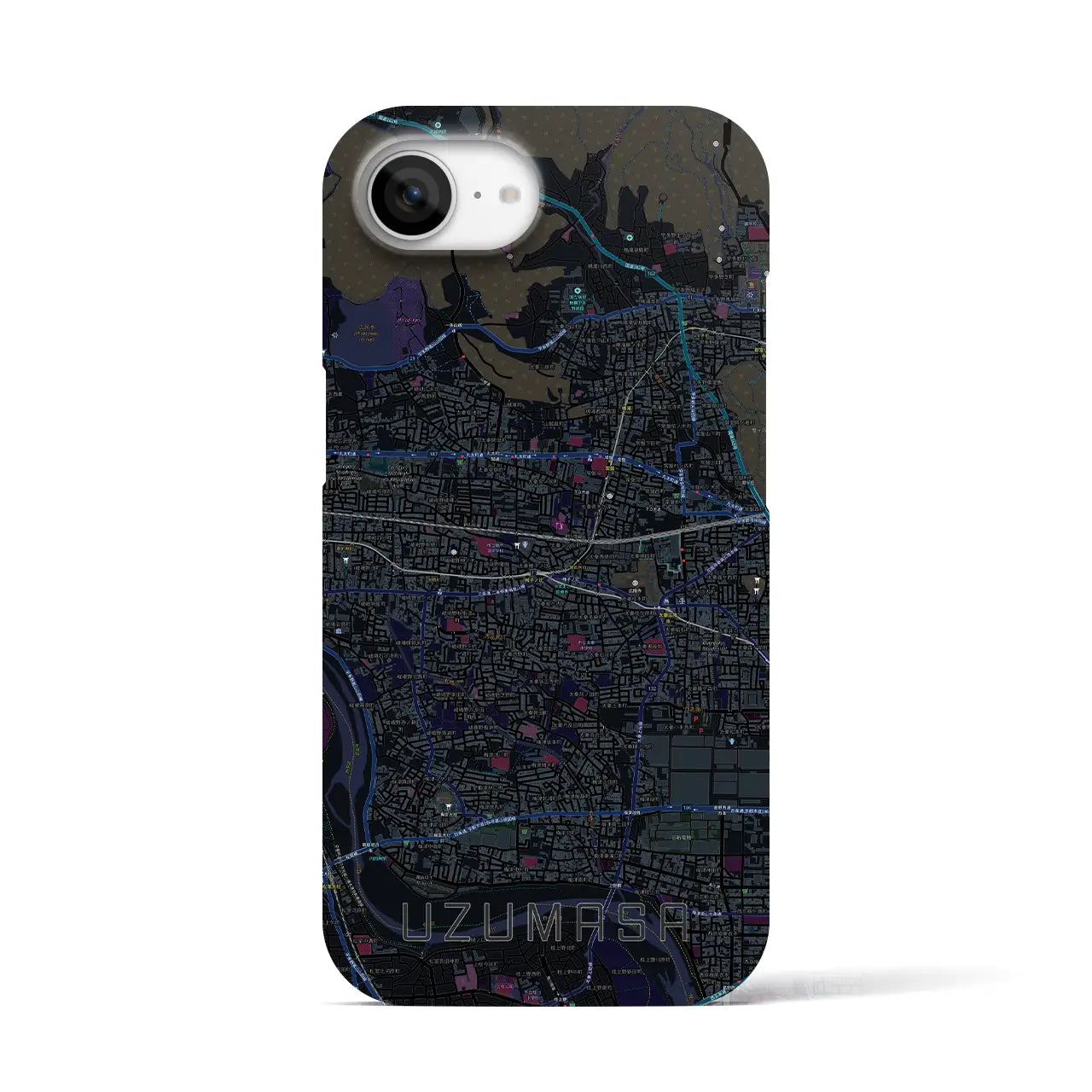【太秦(京都府)】地図柄iPhoneケース(バックカバータイプ)