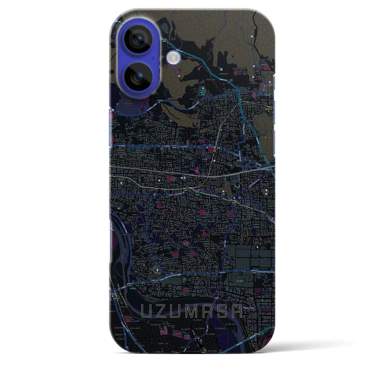 【太秦(京都府)】地図柄iPhoneケース(バックカバータイプ)