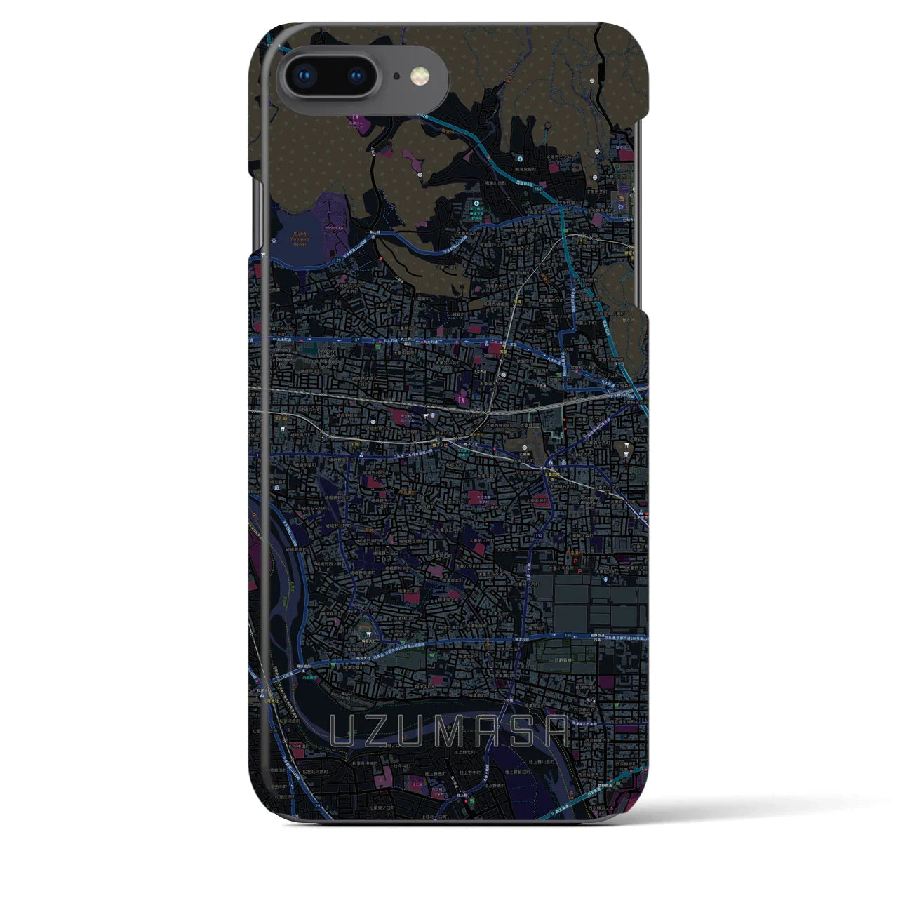【太秦(京都府)】地図柄iPhoneケース(バックカバータイプ)