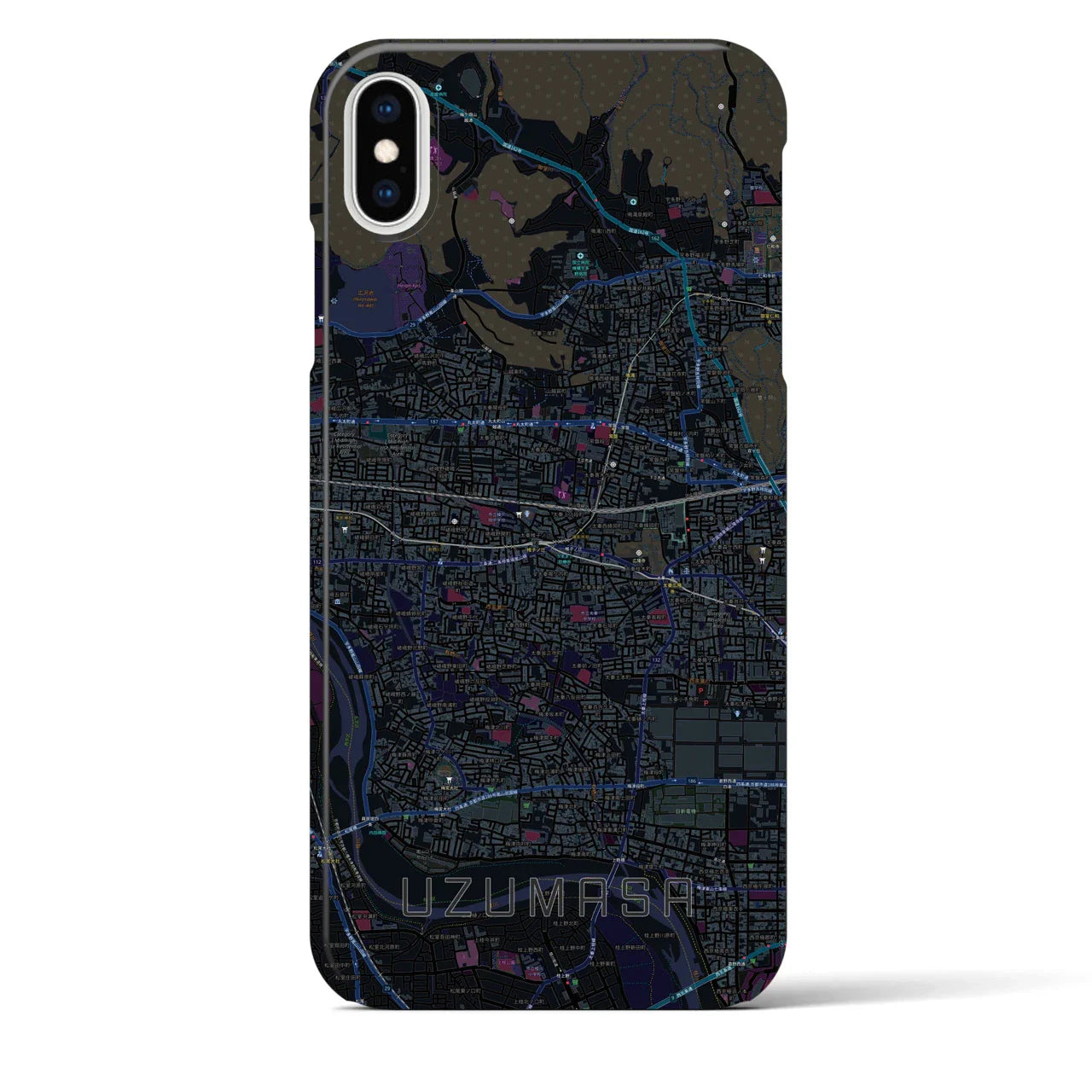 【太秦(京都府)】地図柄iPhoneケース(バックカバータイプ)