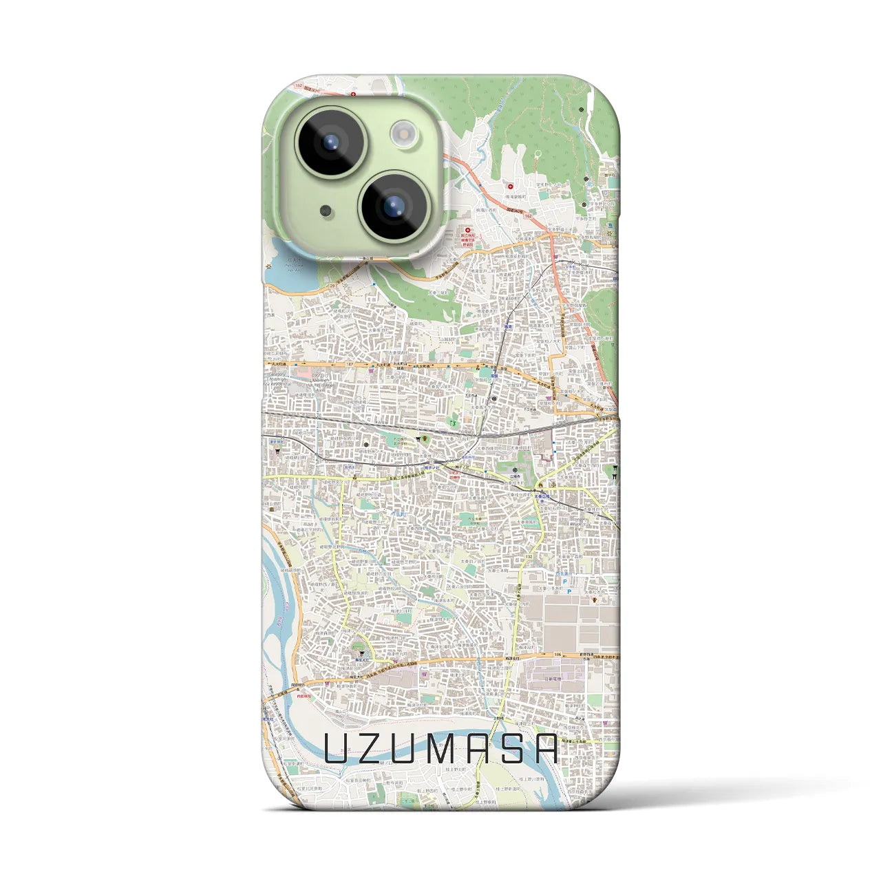 【太秦(京都府)】地図柄iPhoneケース(バックカバータイプ)