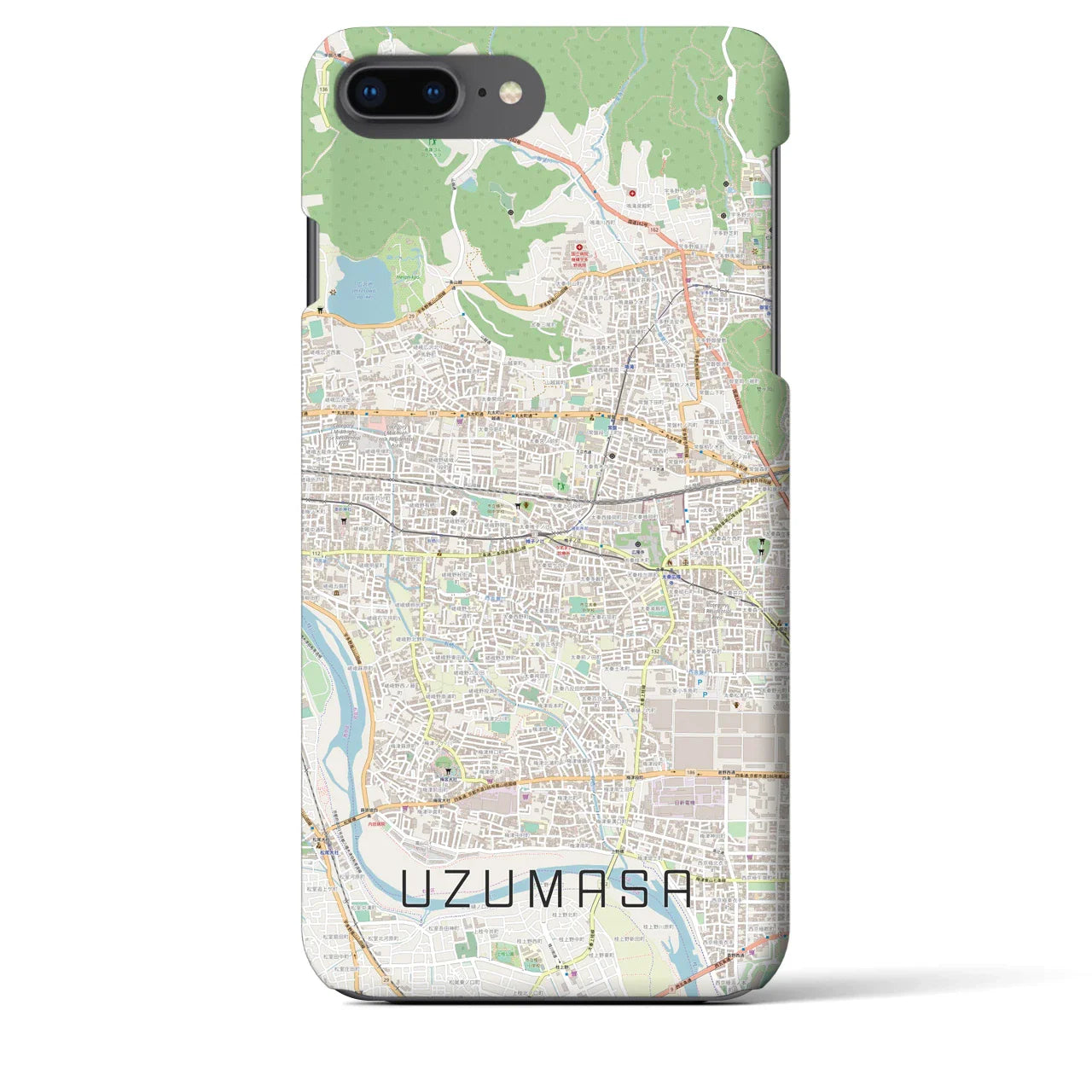 【太秦(京都府)】地図柄iPhoneケース(バックカバータイプ)