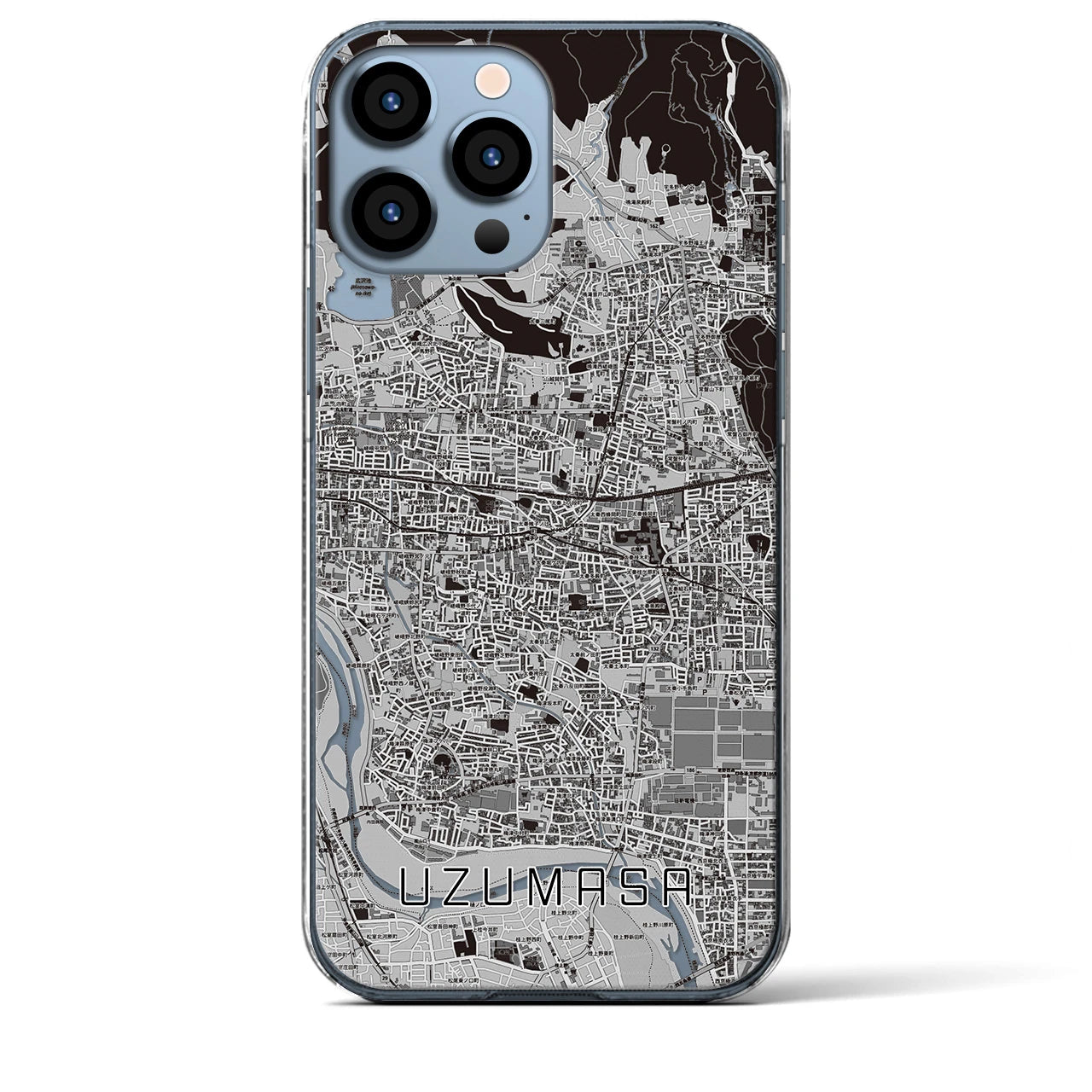 【太秦(京都府)】地図柄iPhoneケース(クリアタイプ)