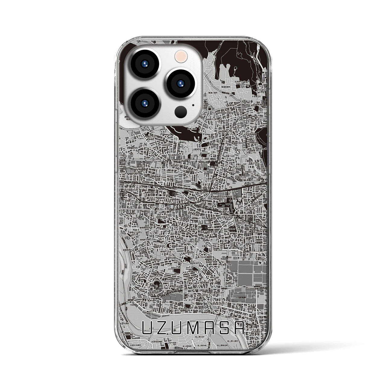 【太秦(京都府)】地図柄iPhoneケース(クリアタイプ)