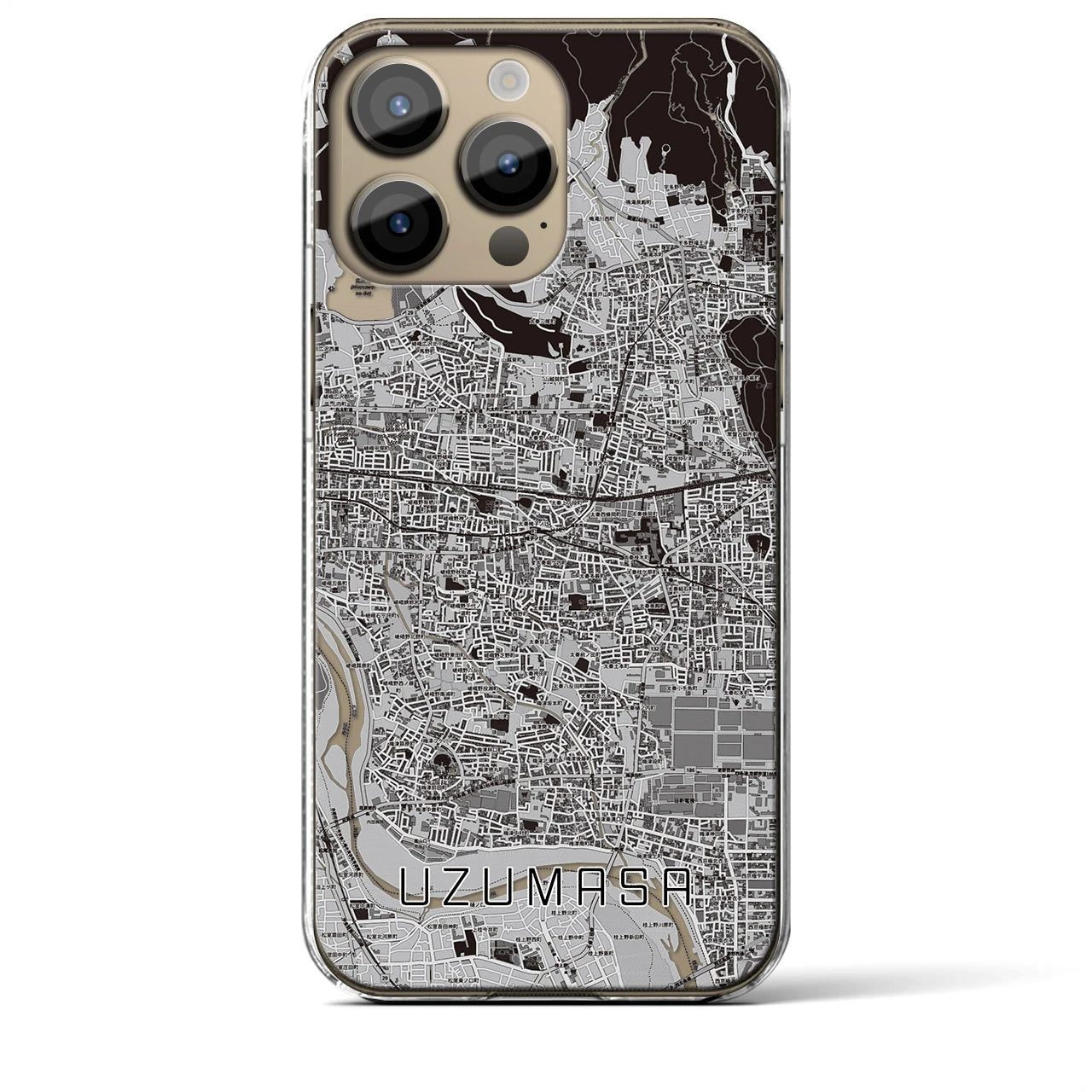 【太秦(京都府)】地図柄iPhoneケース(クリアタイプ)