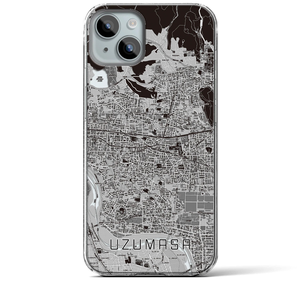 【太秦(京都府)】地図柄iPhoneケース(クリアタイプ)