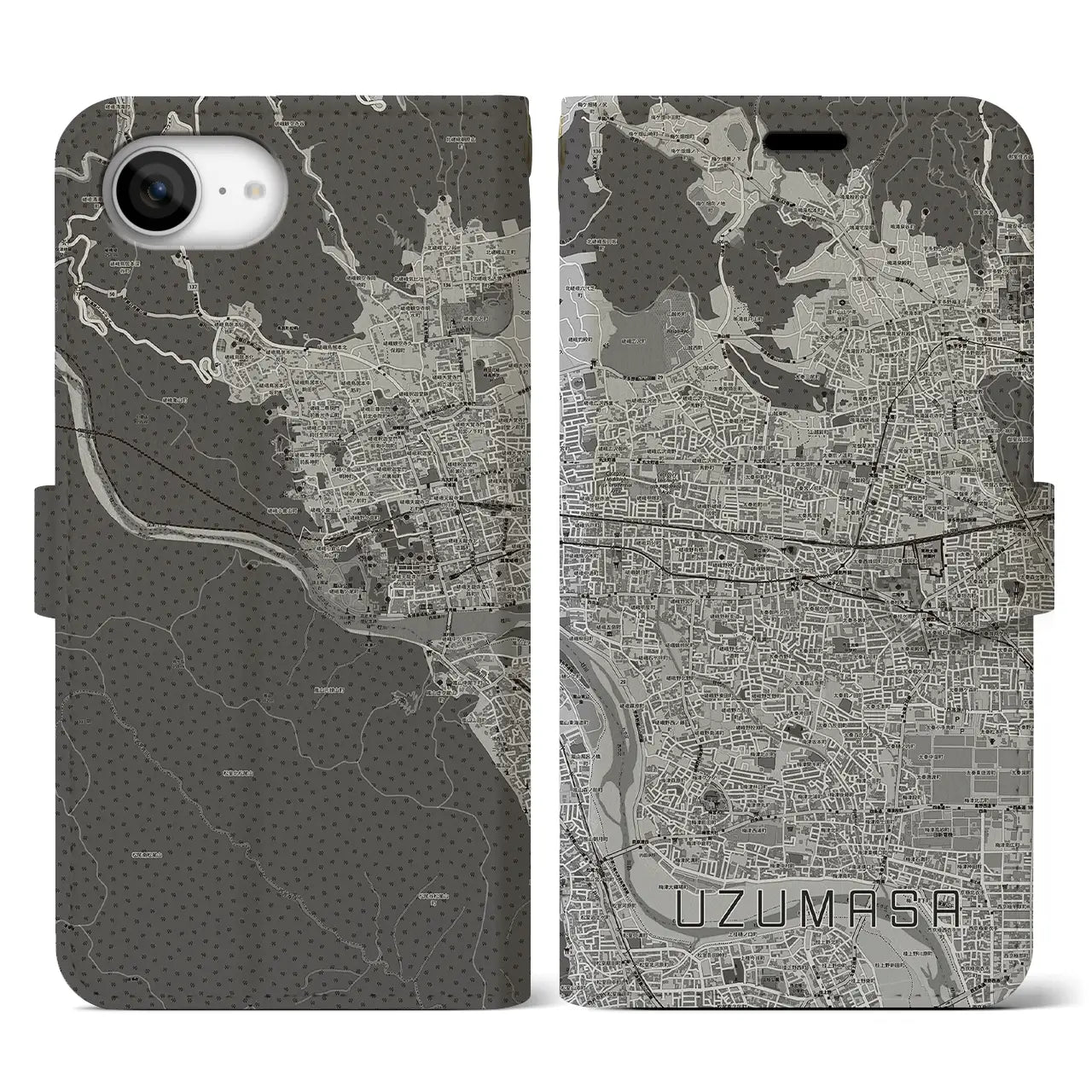 【太秦(京都府)】地図柄iPhoneケース(手帳タイプ)