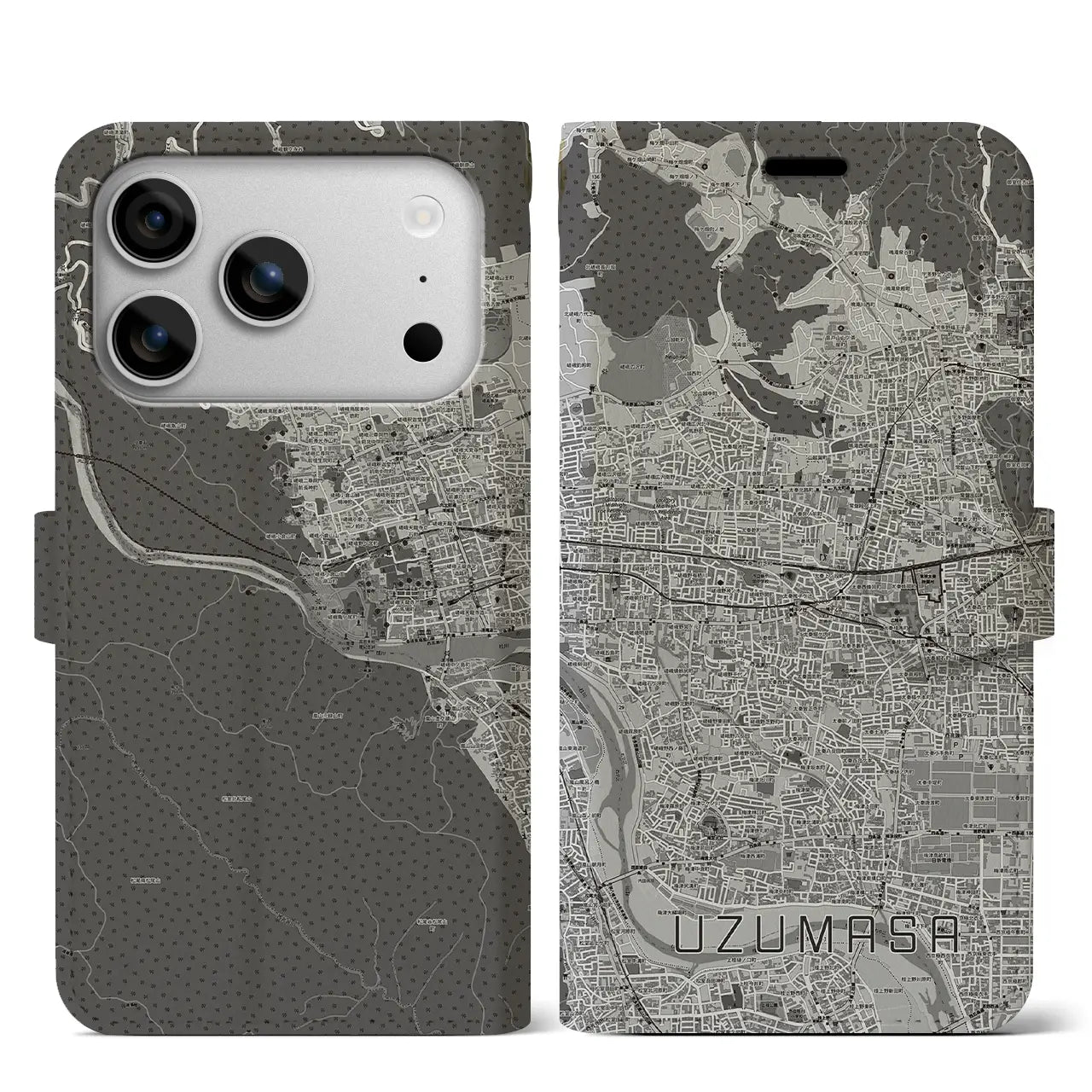 【太秦(京都府)】地図柄iPhoneケース(手帳タイプ)