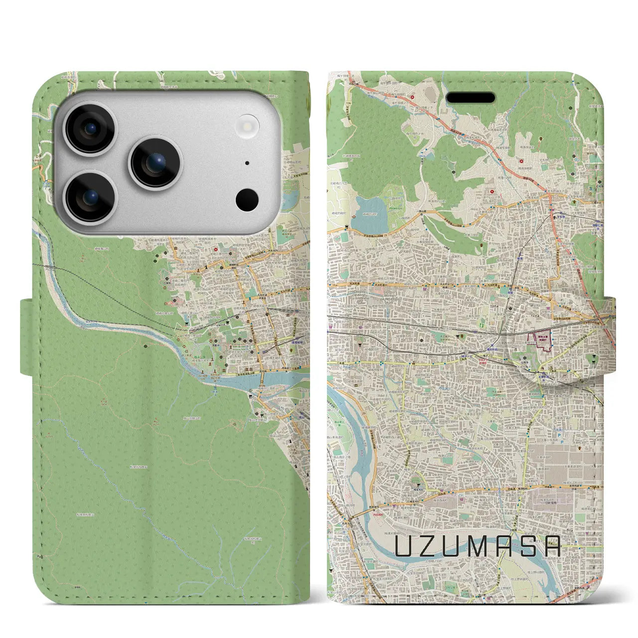 【太秦(京都府)】地図柄iPhoneケース(手帳タイプ)