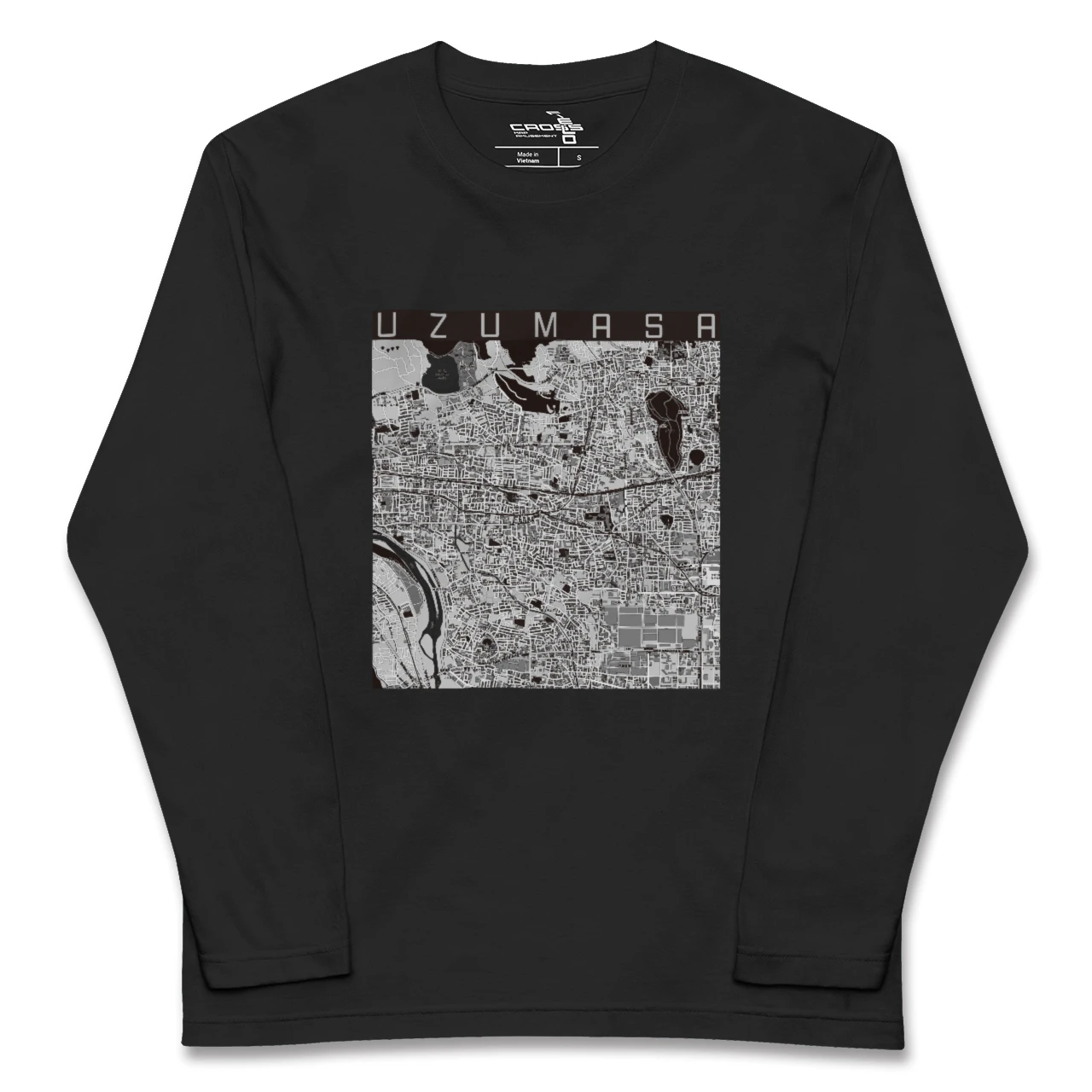 【太秦(京都府)】地図柄ロングスリーブTシャツ