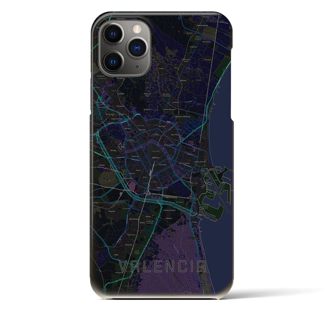 【バレンシア(スペイン)】地図柄iPhoneケース(バックカバータイプ)