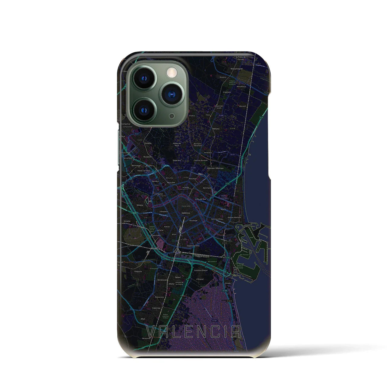 【バレンシア(スペイン)】地図柄iPhoneケース(バックカバータイプ)