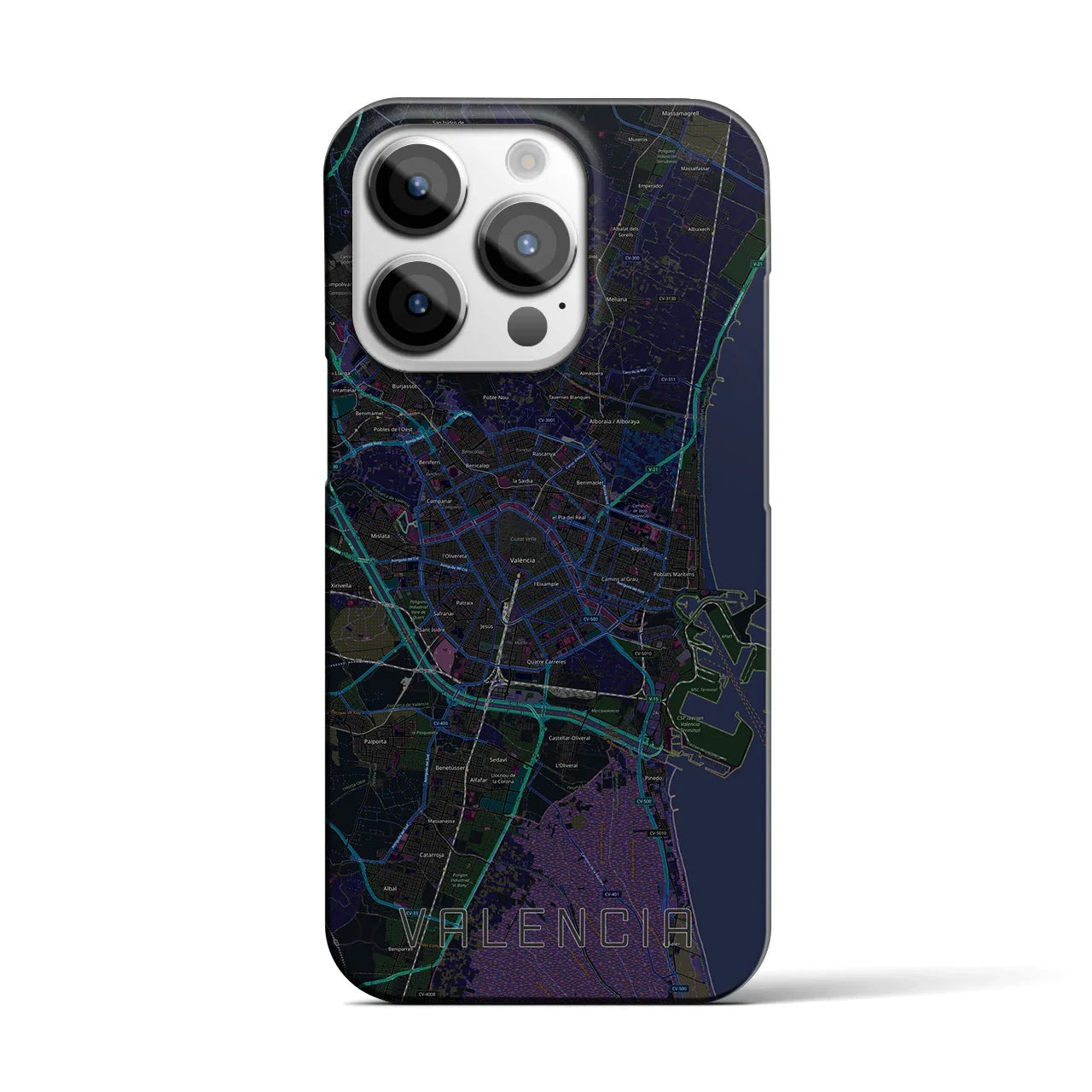 【バレンシア(スペイン)】地図柄iPhoneケース(バックカバータイプ)