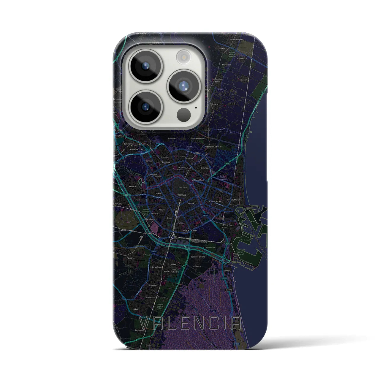 【バレンシア(スペイン)】地図柄iPhoneケース(バックカバータイプ)