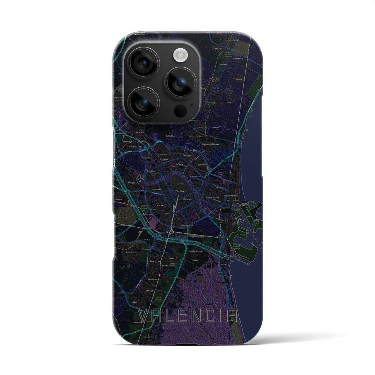 【バレンシア(スペイン)】地図柄iPhoneケース(バックカバータイプ)