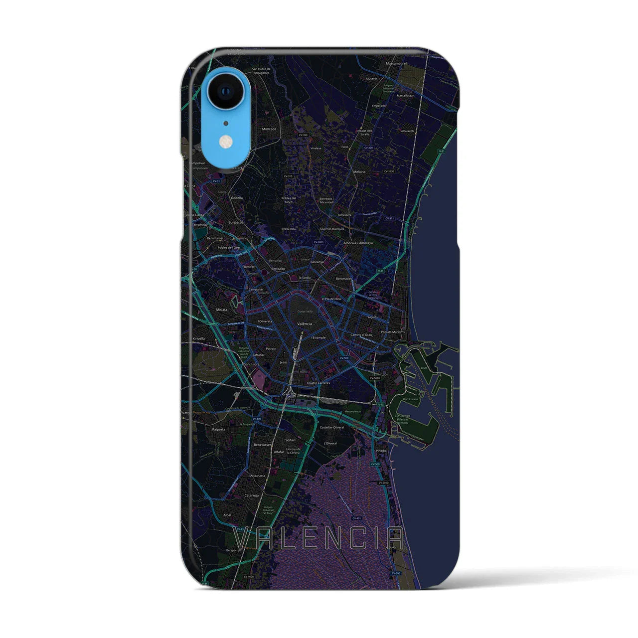 【バレンシア(スペイン)】地図柄iPhoneケース(バックカバータイプ)