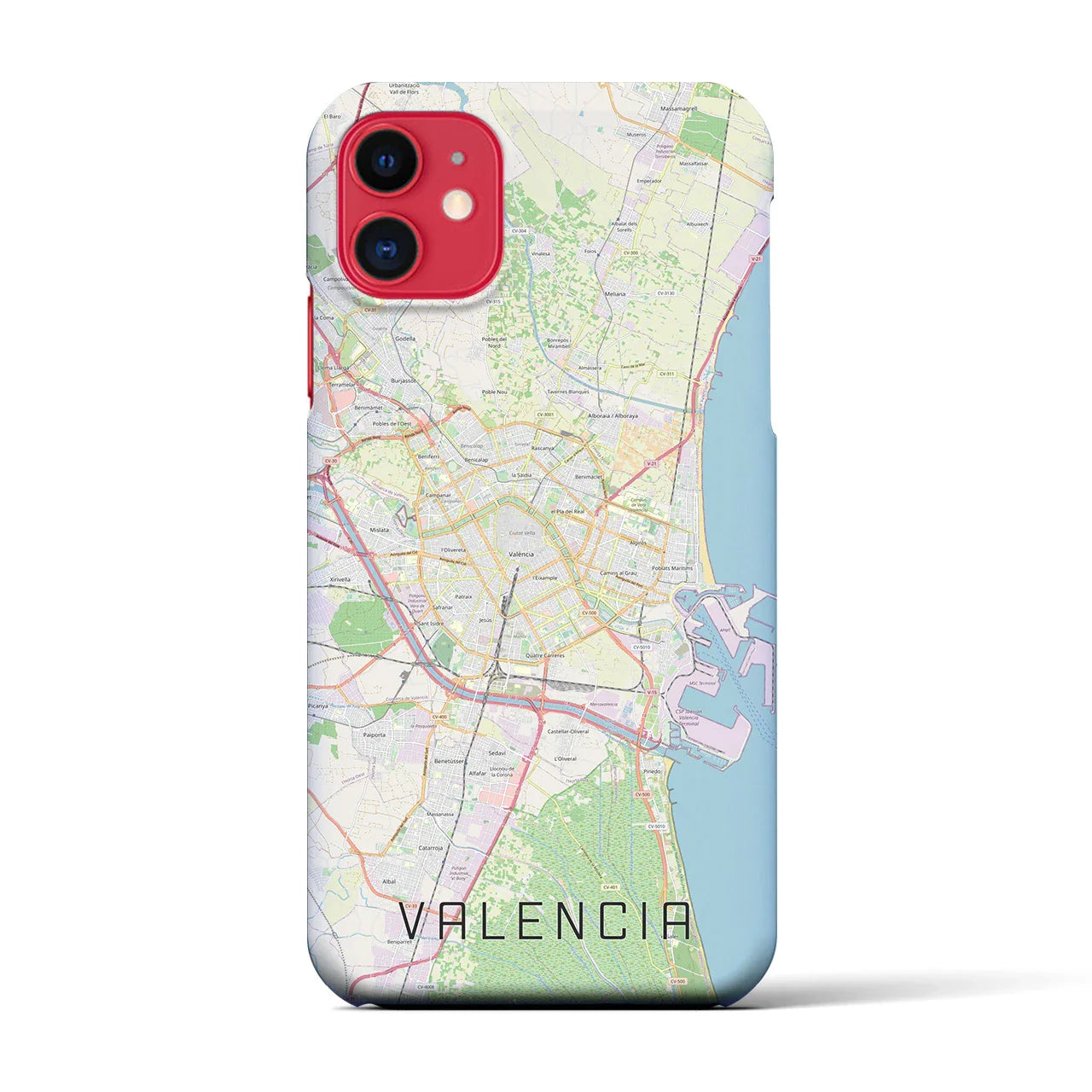 【バレンシア(スペイン)】地図柄iPhoneケース(バックカバータイプ)