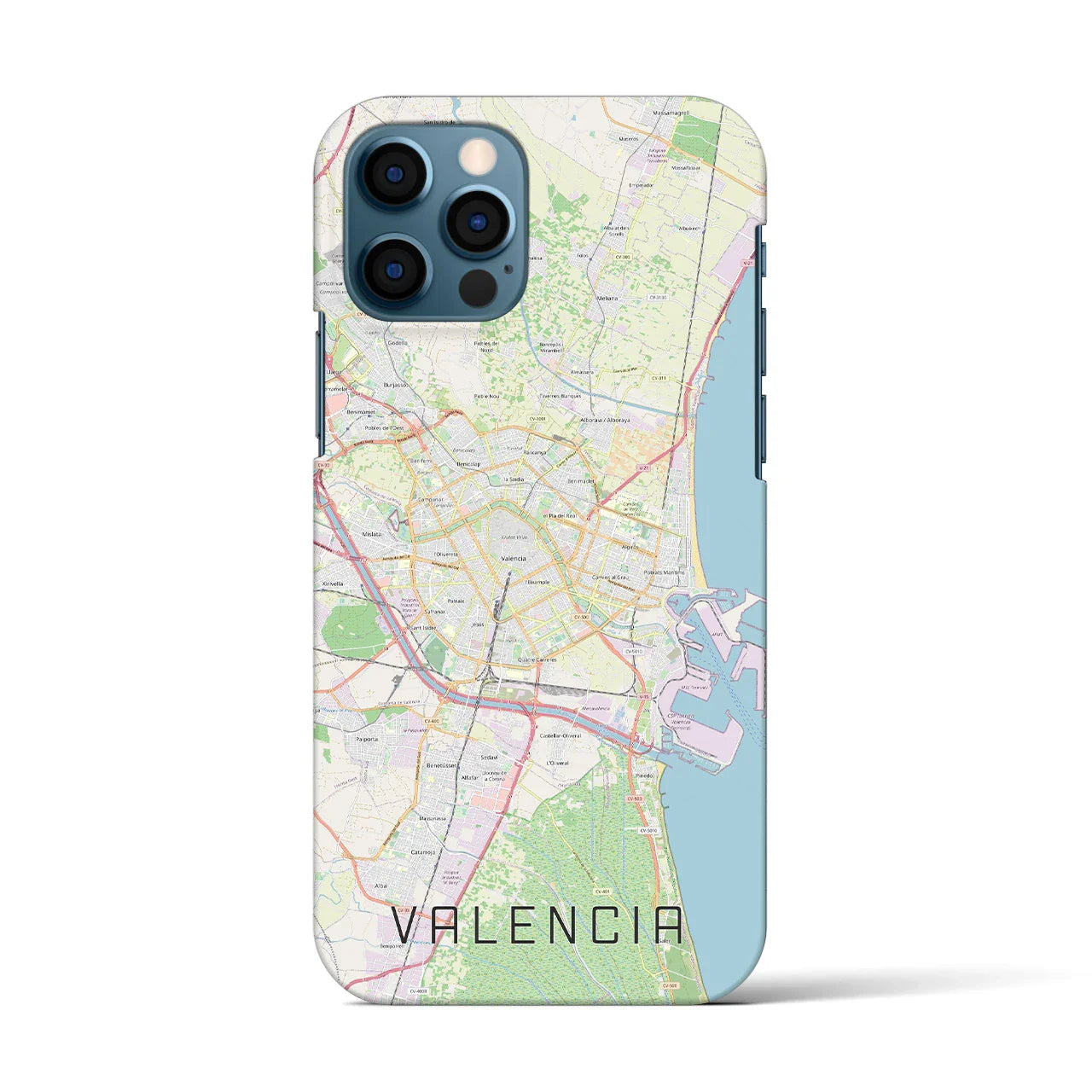 【バレンシア(スペイン)】地図柄iPhoneケース(バックカバータイプ)