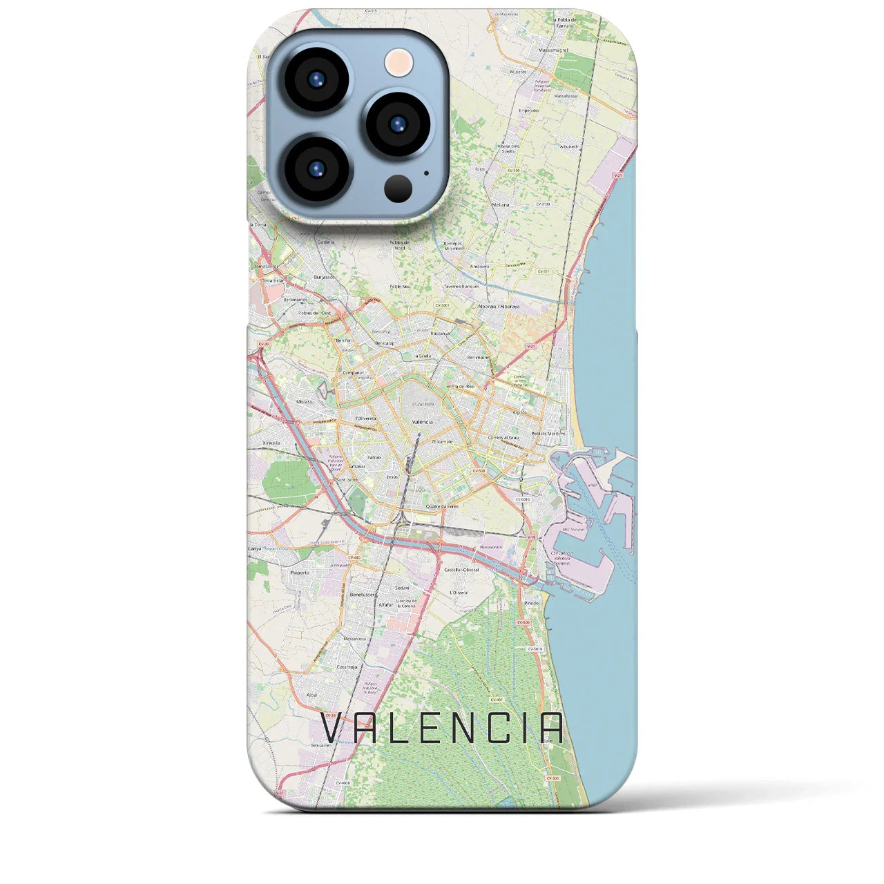 【バレンシア(スペイン)】地図柄iPhoneケース(バックカバータイプ)