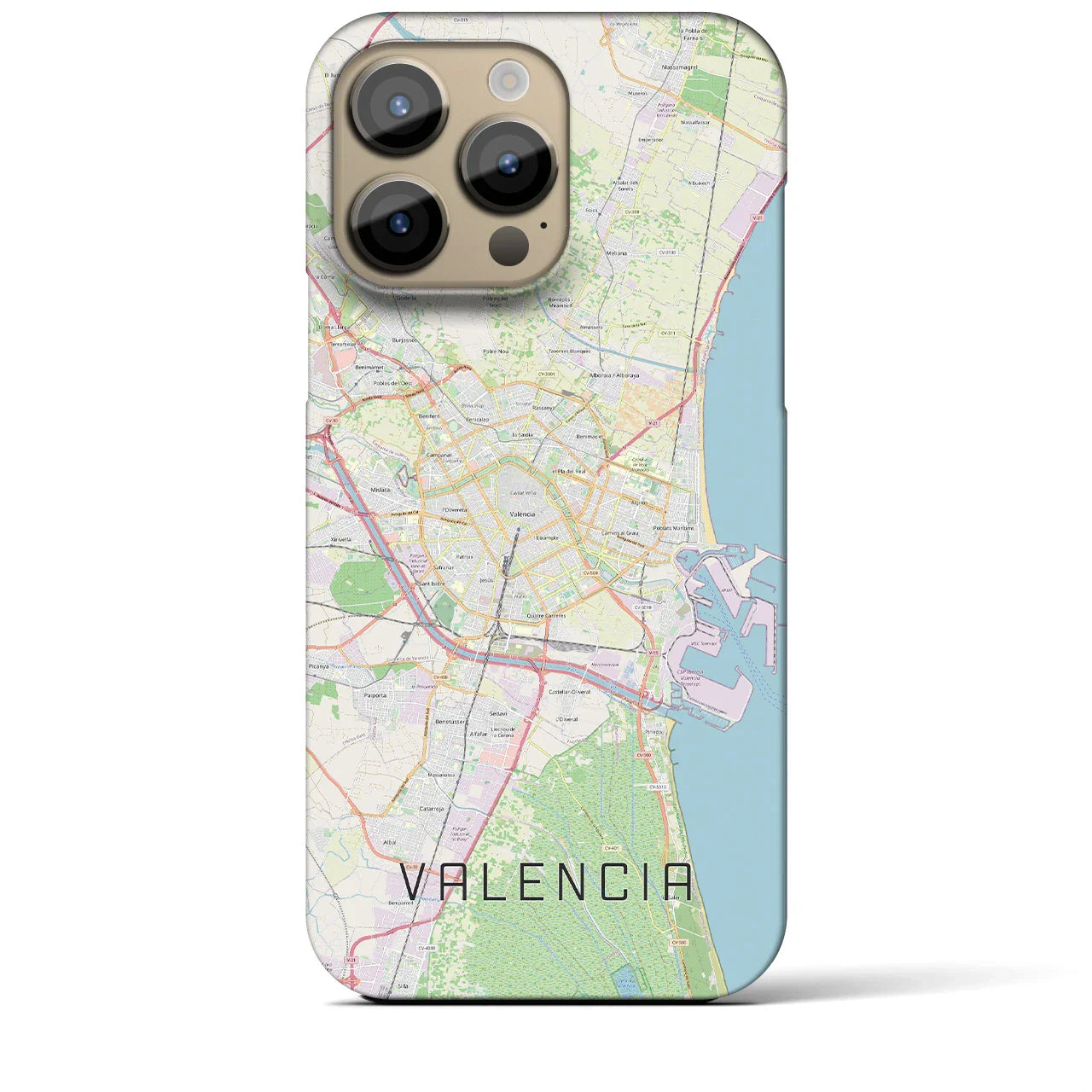 【バレンシア(スペイン)】地図柄iPhoneケース(バックカバータイプ)