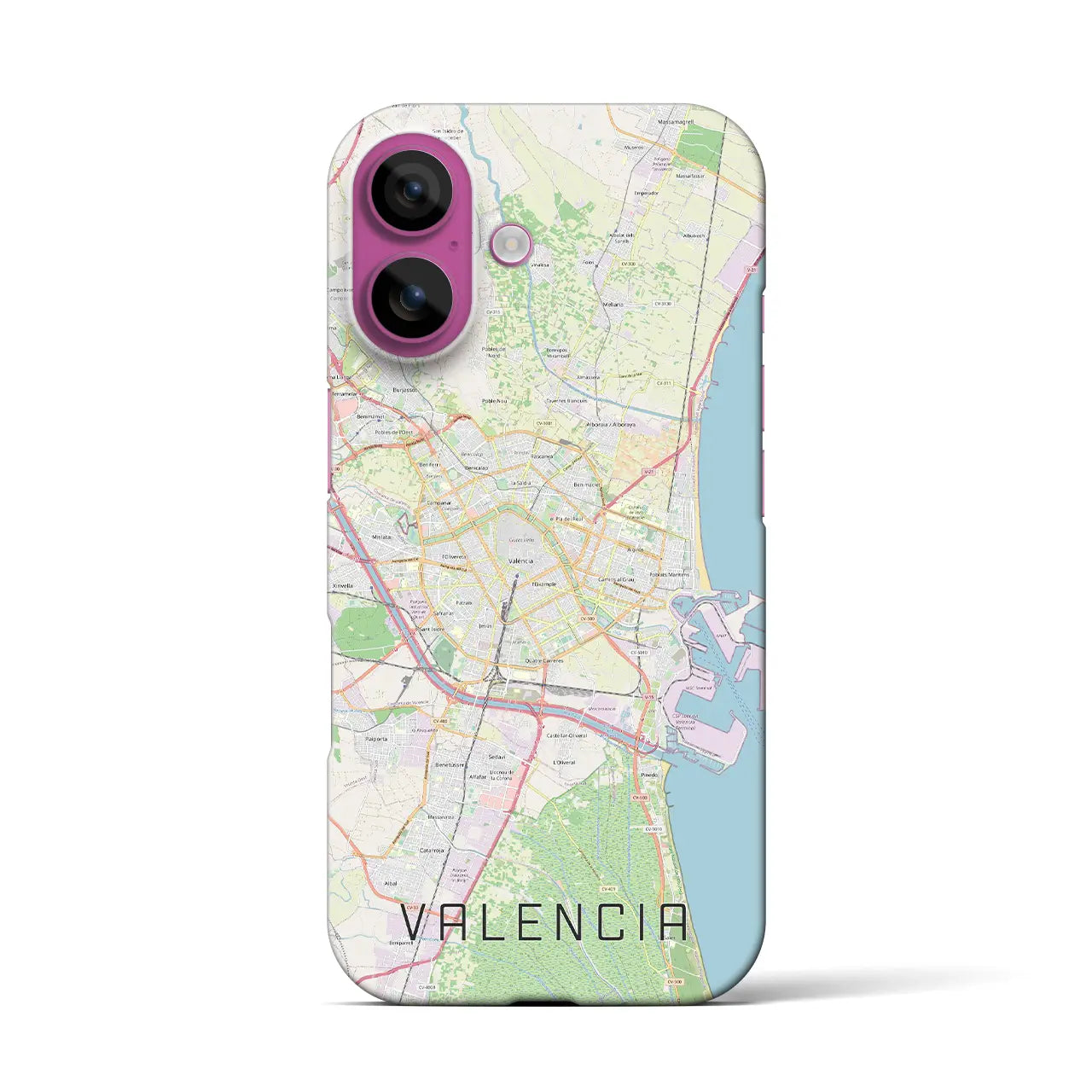 【バレンシア(スペイン)】地図柄iPhoneケース(バックカバータイプ)