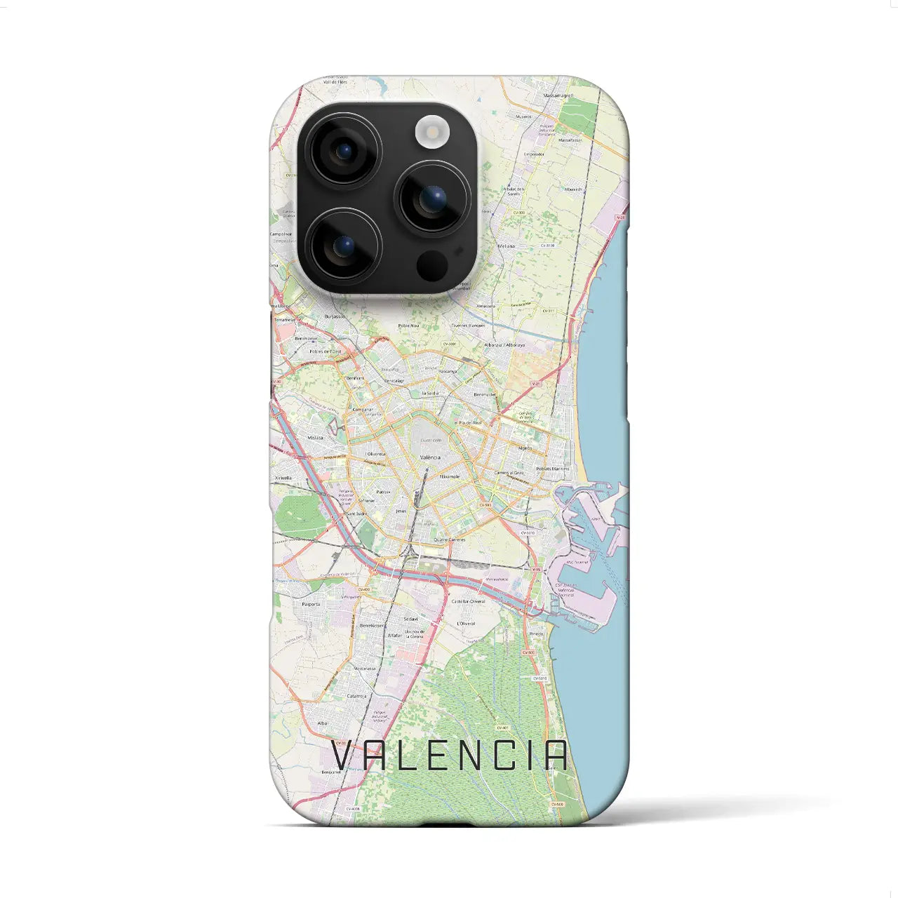 【バレンシア(スペイン)】地図柄iPhoneケース(バックカバータイプ)