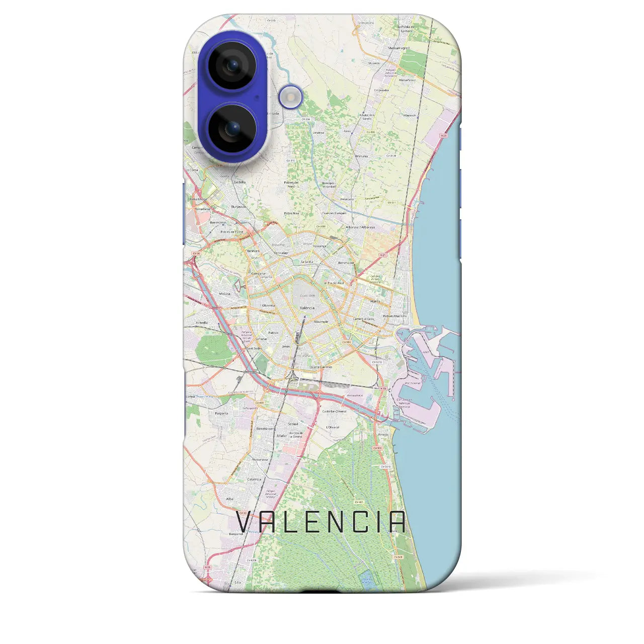 【バレンシア(スペイン)】地図柄iPhoneケース(バックカバータイプ)