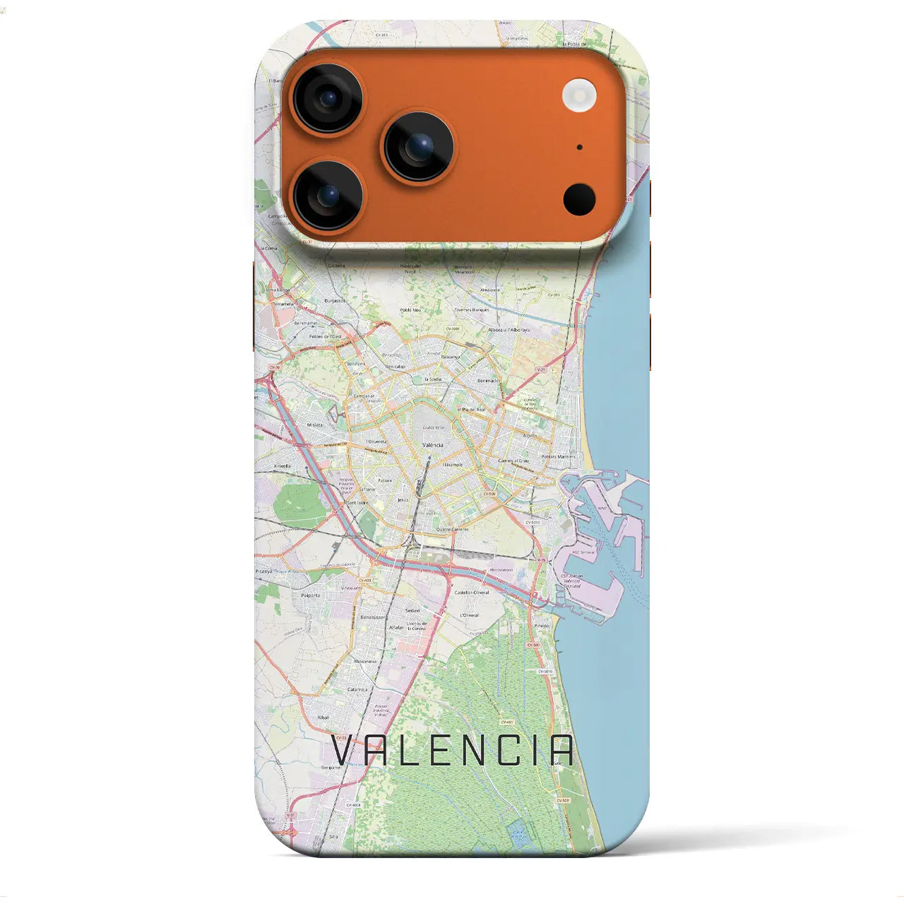 【バレンシア(スペイン)】地図柄iPhoneケース(バックカバータイプ)