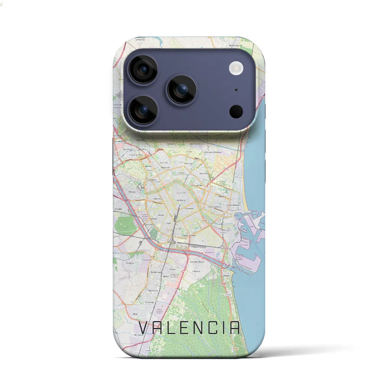 【バレンシア(スペイン)】地図柄iPhoneケース(バックカバータイプ)