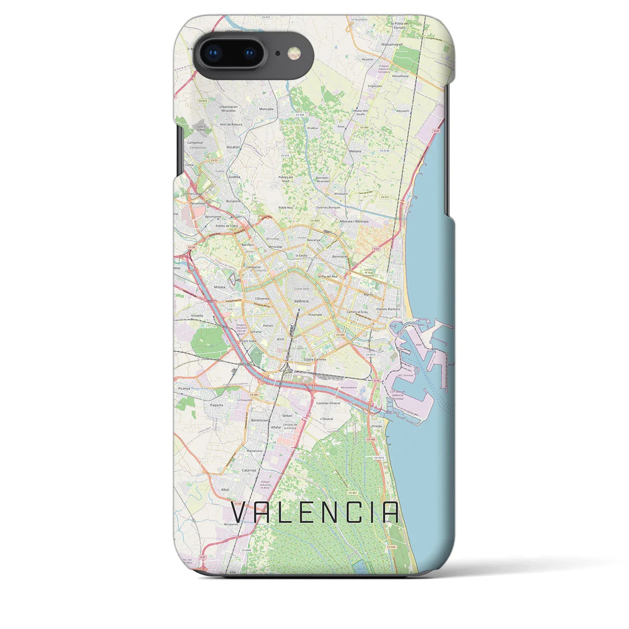 【バレンシア(スペイン)】地図柄iPhoneケース(バックカバータイプ)