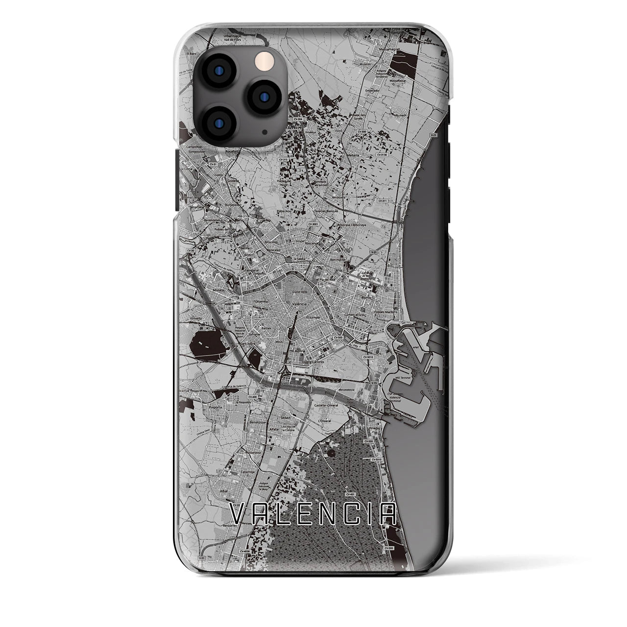 【バレンシア(スペイン)】地図柄iPhoneケース(クリアタイプ)
