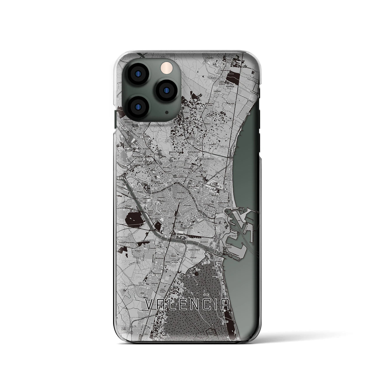 【バレンシア(スペイン)】地図柄iPhoneケース(クリアタイプ)