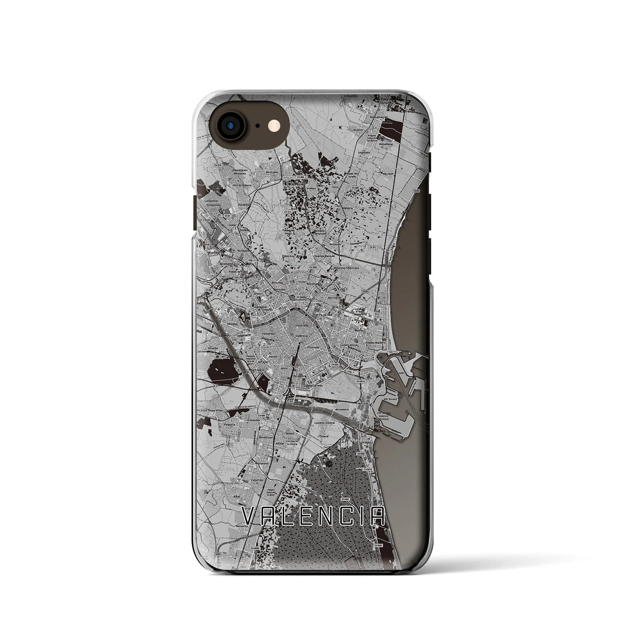 【バレンシア(スペイン)】地図柄iPhoneケース(クリアタイプ)