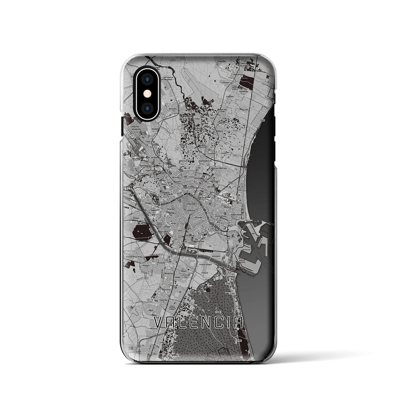【バレンシア(スペイン)】地図柄iPhoneケース(クリアタイプ)