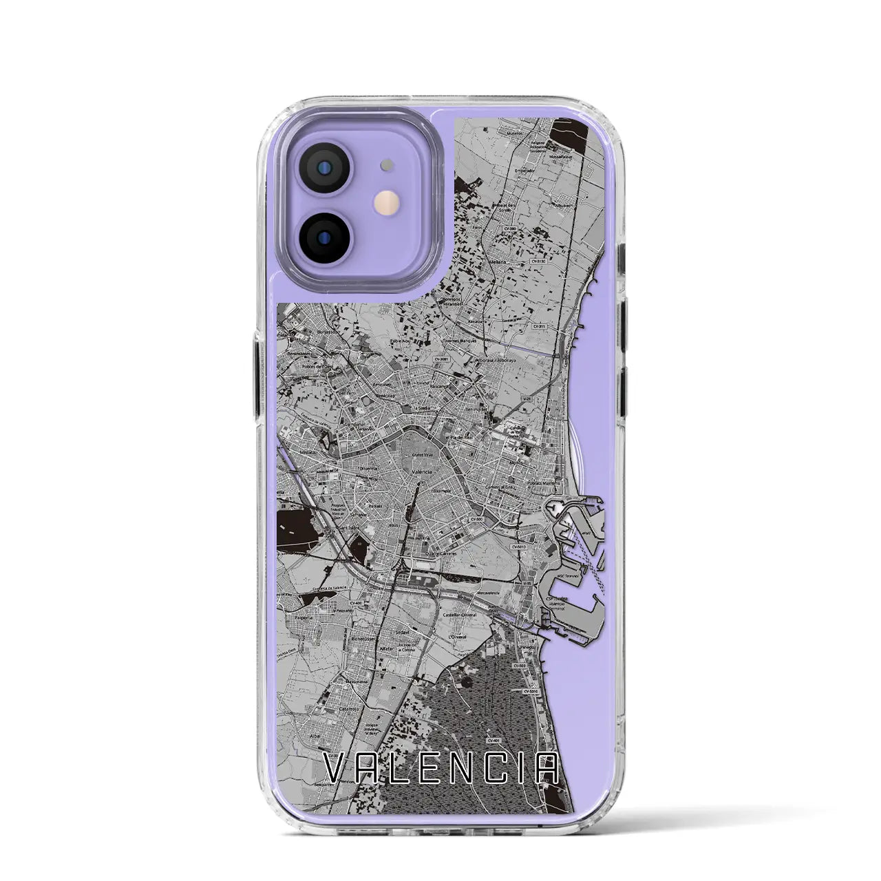 【バレンシア(スペイン)】地図柄iPhoneケース(MagSafeタイプ)