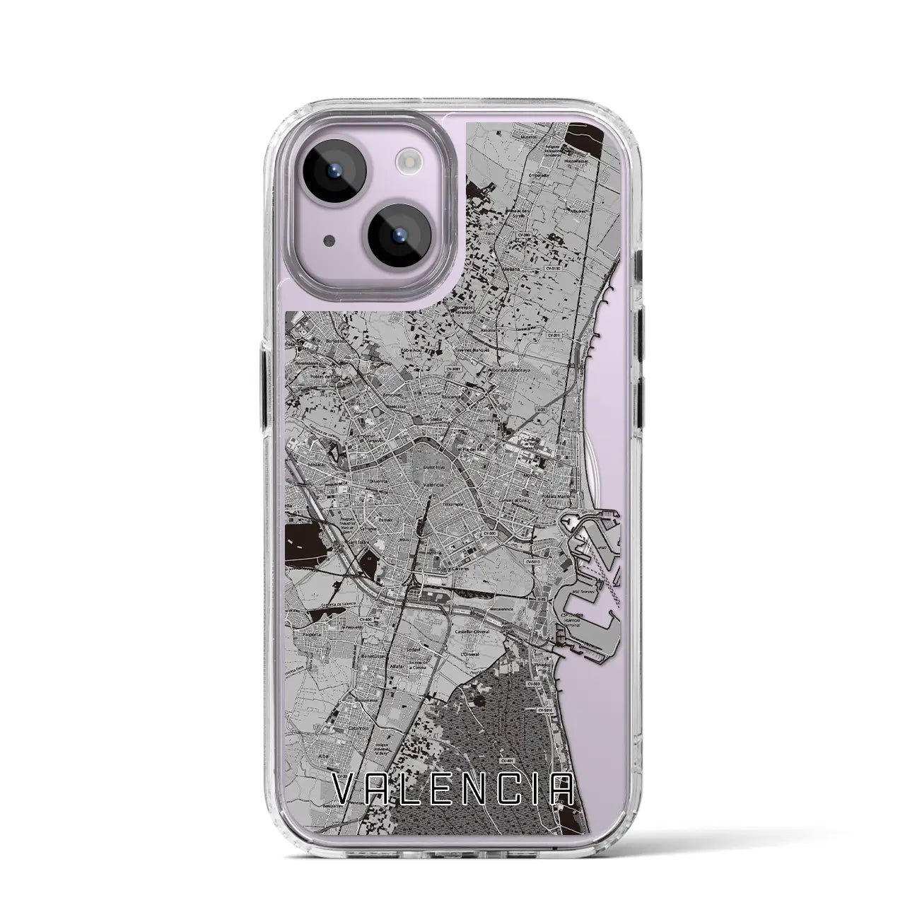 【バレンシア(スペイン)】地図柄iPhoneケース(MagSafeタイプ)
