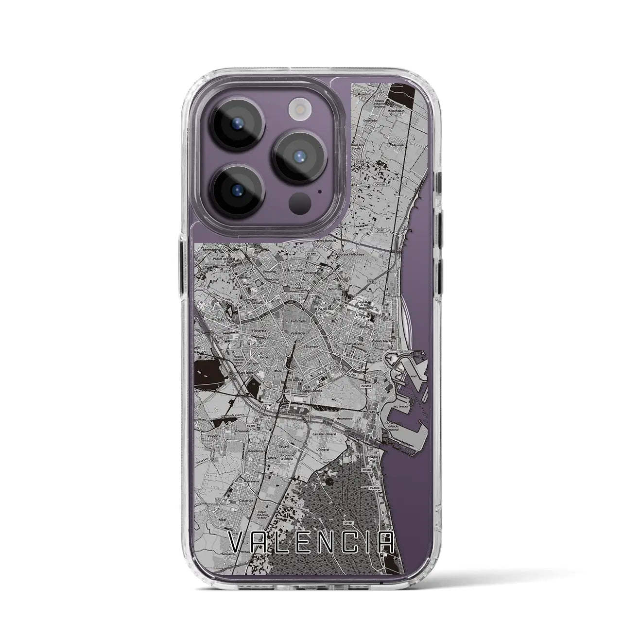 【バレンシア(スペイン)】地図柄iPhoneケース(MagSafeタイプ)