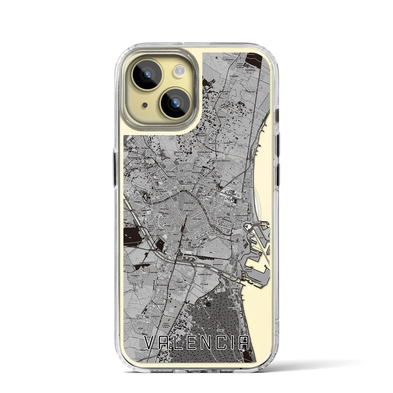【バレンシア(スペイン)】地図柄iPhoneケース(MagSafeタイプ)