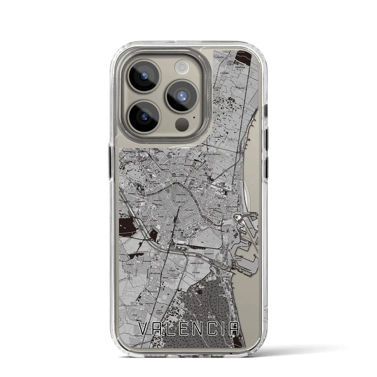 【バレンシア(スペイン)】地図柄iPhoneケース(MagSafeタイプ)