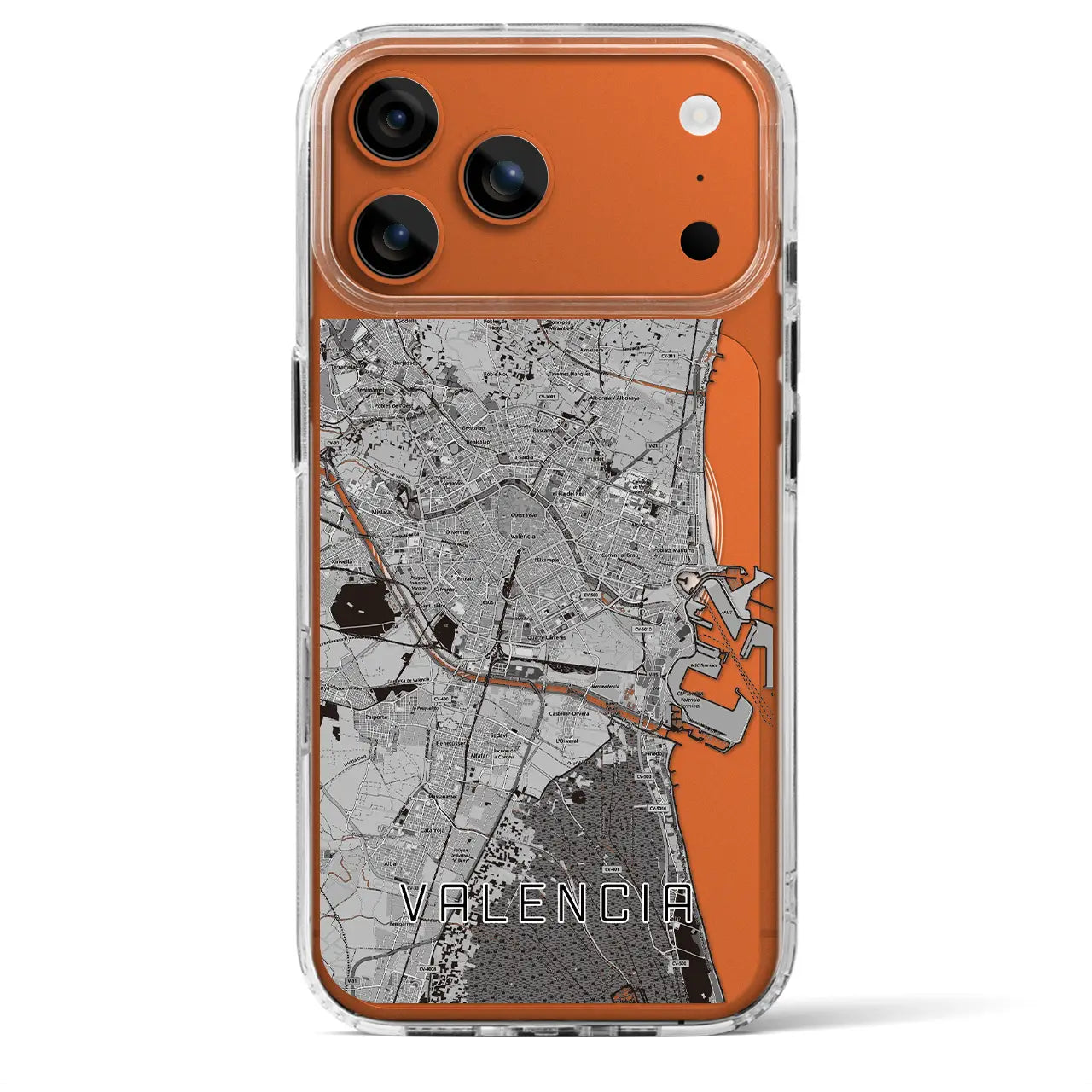 【バレンシア(スペイン)】地図柄iPhoneケース(MagSafeタイプ)