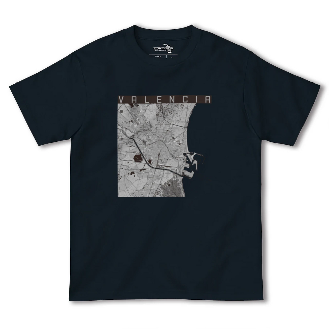 【バレンシア(スペイン)】地図柄ヘビーウェイトTシャツ
