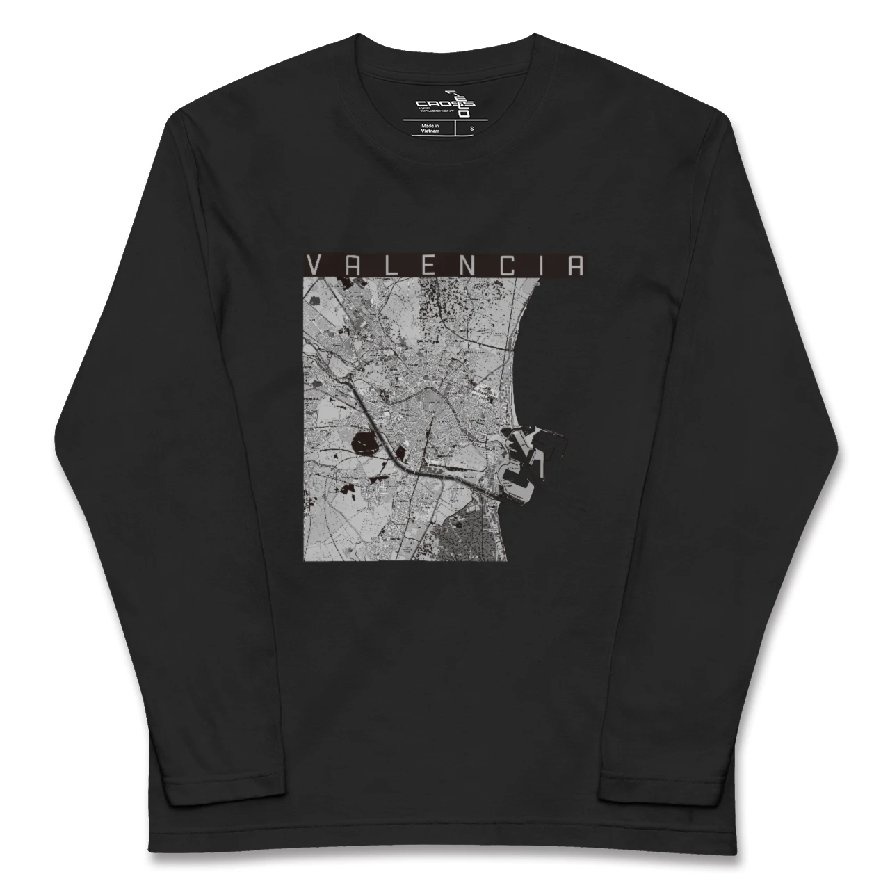 【バレンシア(スペイン)】地図柄ロングスリーブTシャツ