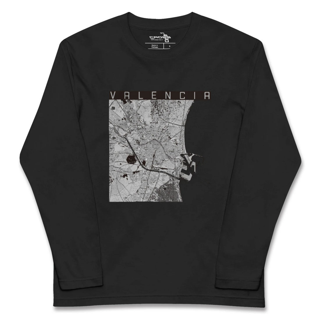 【バレンシア(スペイン)】地図柄ロングスリーブTシャツ
