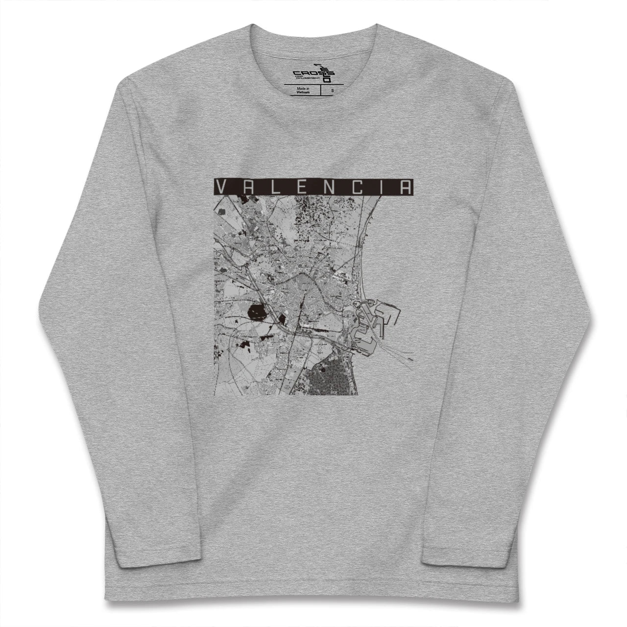 【バレンシア(スペイン)】地図柄ロングスリーブTシャツ
