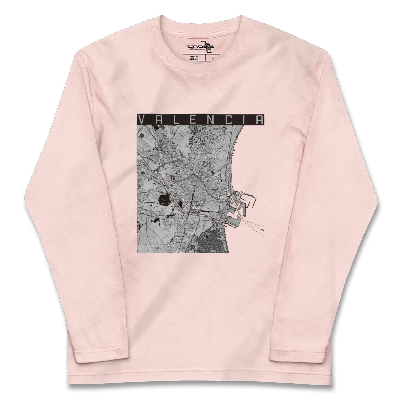 【バレンシア(スペイン)】地図柄ロングスリーブTシャツ