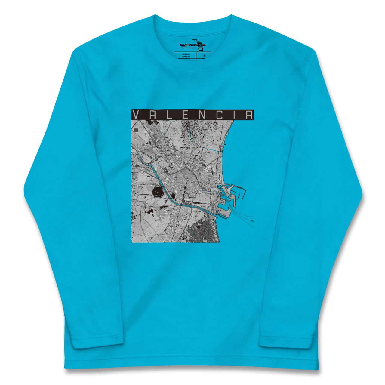 【バレンシア(スペイン)】地図柄ロングスリーブTシャツ