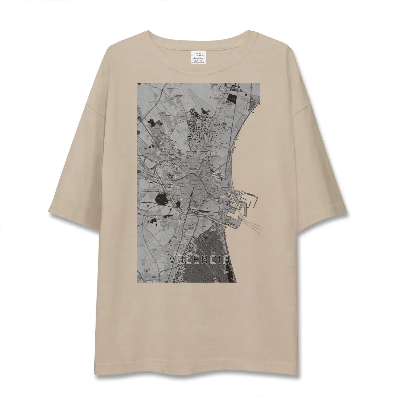 【バレンシア(スペイン)】地図柄ビッグシルエットTシャツ
